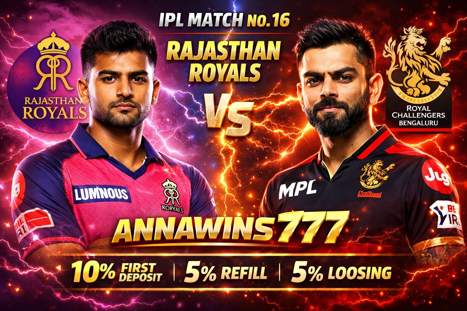 IPL 2026, Match No.16:- RCB vs Rajasthan