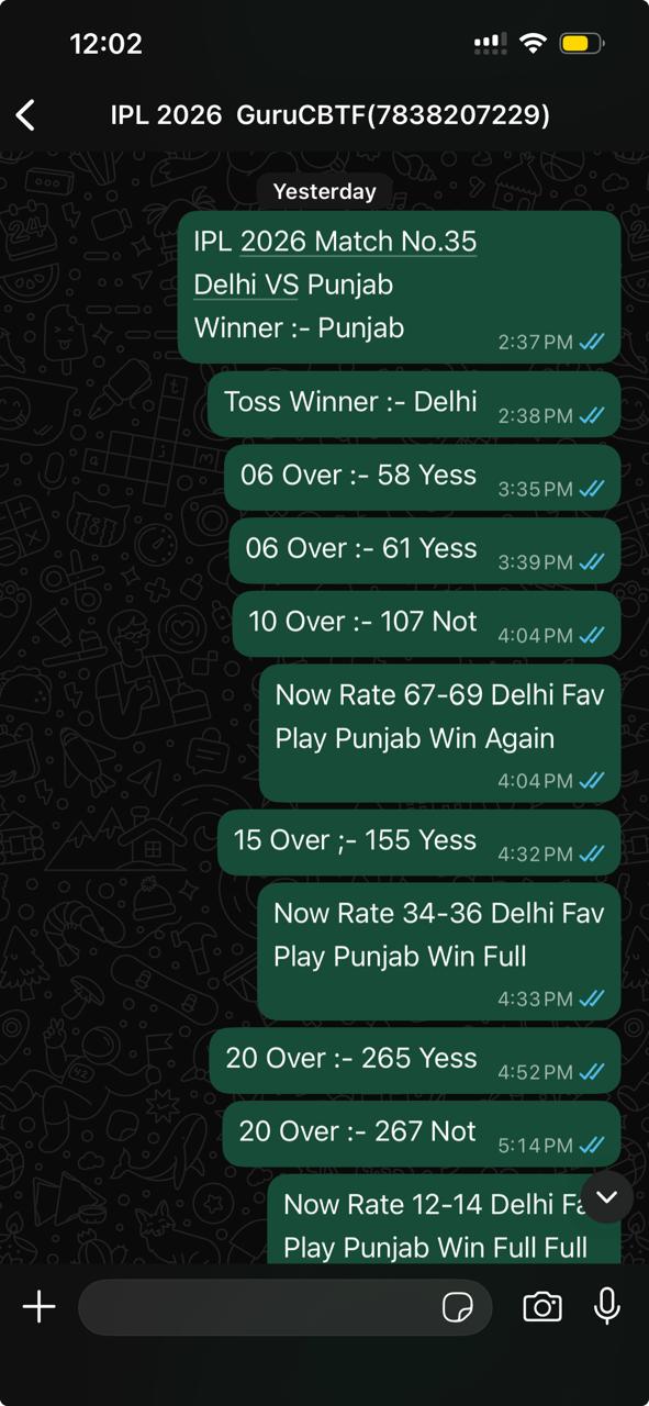 IPL 2026 Match No.35:- Delhi Capitals VS Punjab Kings