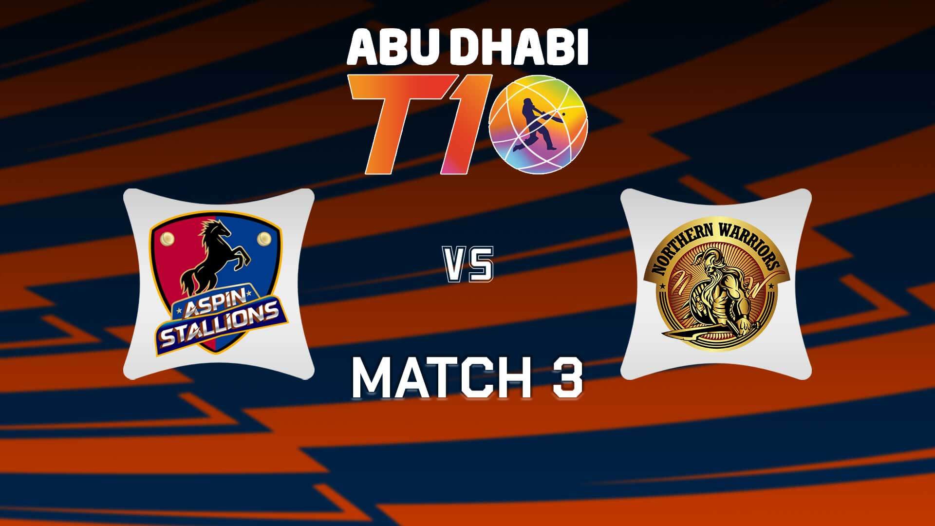 ABU DHABI T10 MATCH NO.3 WARRIORS vs STALLIONS